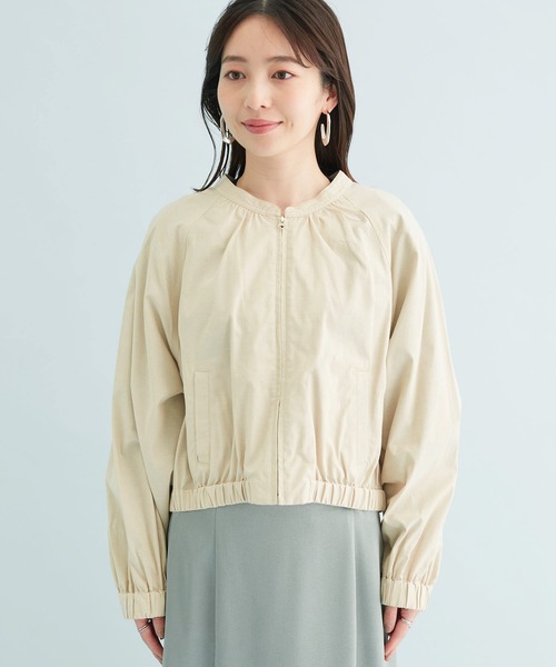 VIS（ビス）の「【UVケア】ジャンブレーアソートブルゾン（ポンチョ・レディース・チャコールグレー/ネイビー/キナリ・FREE）」の5枚目の写真