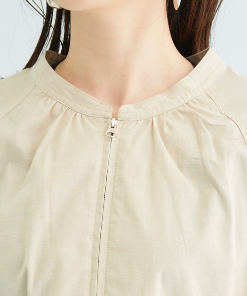 VIS（ビス）の「【UVケア】ジャンブレーアソートブルゾン（ポンチョ・レディース・チャコールグレー/ネイビー/キナリ・FREE）」の21枚目の写真