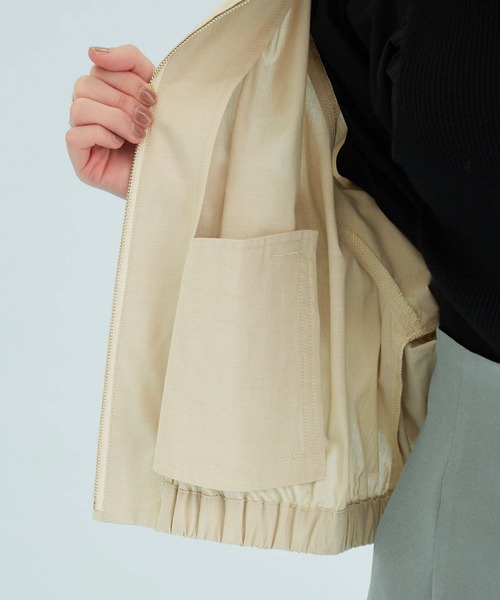 VIS（ビス）の「【UVケア】ジャンブレーアソートブルゾン（ポンチョ・レディース・チャコールグレー/ネイビー/キナリ・FREE）」の6枚目の写真