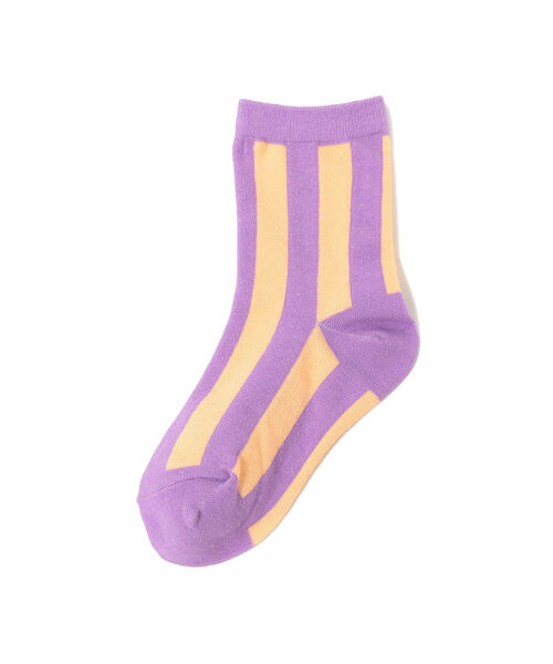 B:MING by BEAMS(ビーミングバイビームス)の「B:MING by BEAMS / ストライプ ソックス(13~21cm)(ソックス/靴下・キッズ・パープル/ベージュ/グリーン・S 13-15㎝/M 16-18㎝/L 19-21㎝)」の3枚目の写真