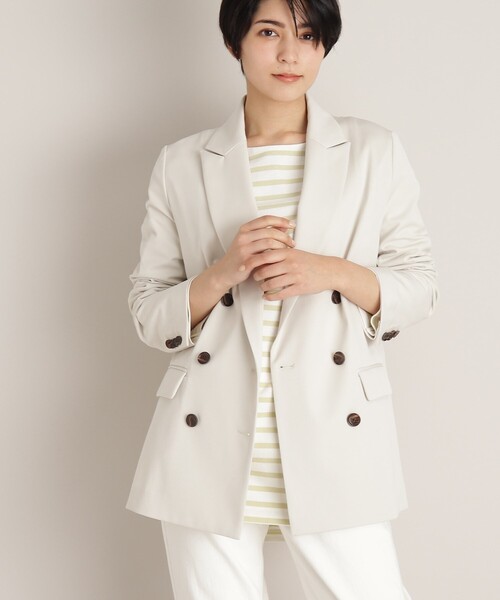 ◇ダブルブレストジャケット Plage sucker ジャケット アイボリー