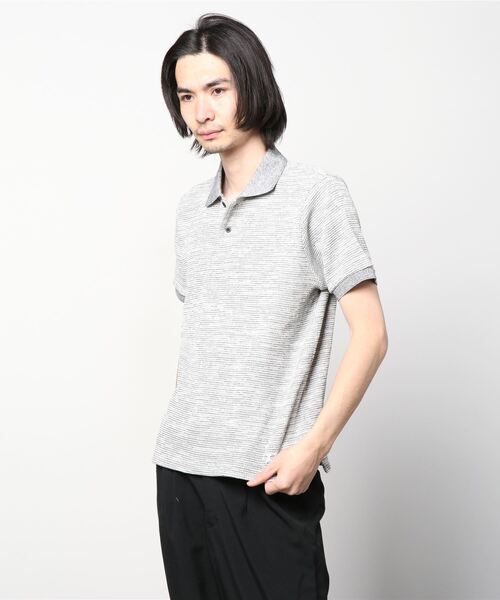 H.I.P. by SOLIDO（エイチアイピーバイソリード）の「H.I.P. by SOLIDO エイチアイピー バイ ソリード SLAB WAFFLE JERSEY POLO SHIRT（ポロシャツ・メンズ・ホワイト/ブラック/グレー・1/2/4/3）」の7枚目の写真