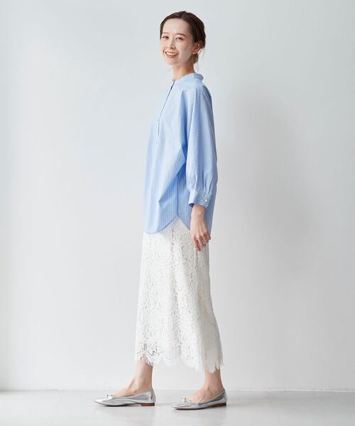 le.coeur blanc(ルクールブラン)の「パールボタンドルマンシャツ(シャツ/ブラウス・レディース・オフホワイト/ブルー系その他3/ブルー系その他4・38)」の14枚目の写真