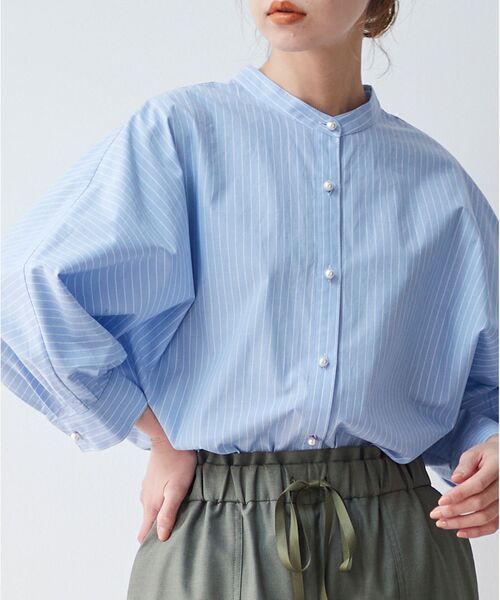 le.coeur blanc(ルクールブラン)の「パールボタンドルマンシャツ(シャツ/ブラウス・レディース・オフホワイト/ブルー系その他3/ブルー系その他4・38)」の15枚目の写真