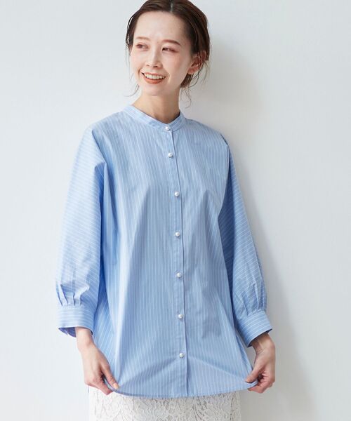 le.coeur blanc(ルクールブラン)の「パールボタンドルマンシャツ(シャツ/ブラウス・レディース・オフホワイト/ブルー系その他3/ブルー系その他4・38)」の17枚目の写真