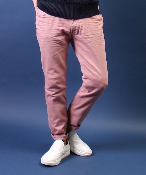 HIGH STREET(ハイストリート)の「HIGH STREET∴メランジカラークロップデニム(デニムパンツ・メンズ・イエロー/ライトグリーン/ピンク・M/L/LL/S)」の3枚目の写真