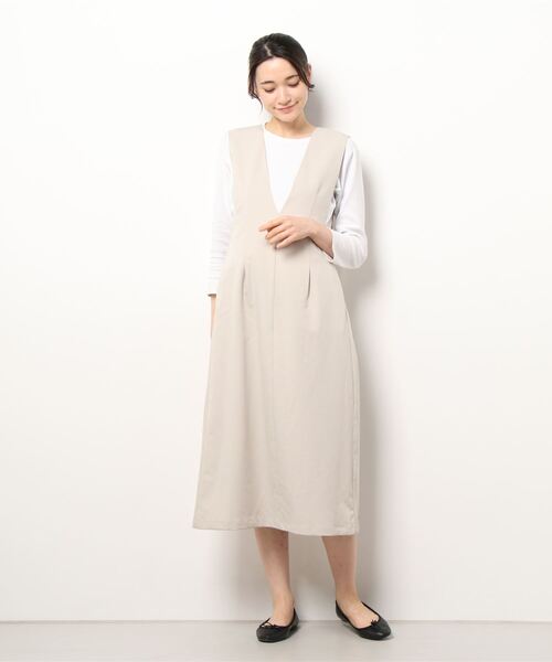 Te chichi（テチチ）の「ジャンパースカート（ジャンパースカート・レディース・ベージュ/ネイビー/グレー・ﾌﾘ-）」の7枚目の写真