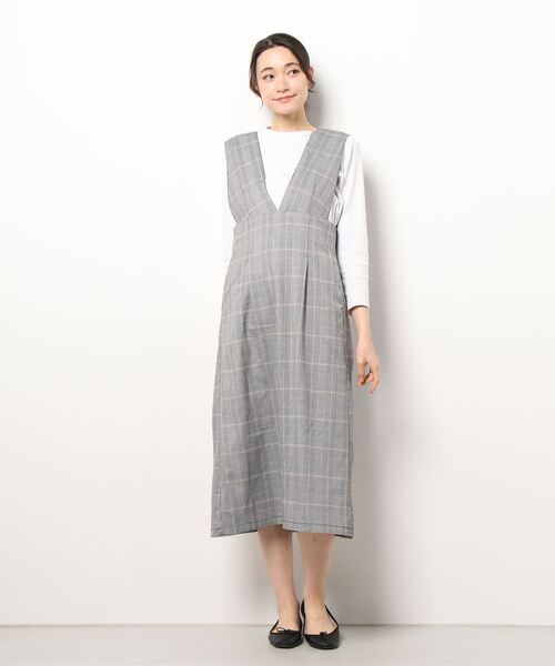 Te chichi（テチチ）の「ジャンパースカート（ジャンパースカート・レディース・ベージュ/ネイビー/グレー・ﾌﾘ-）」の8枚目の写真