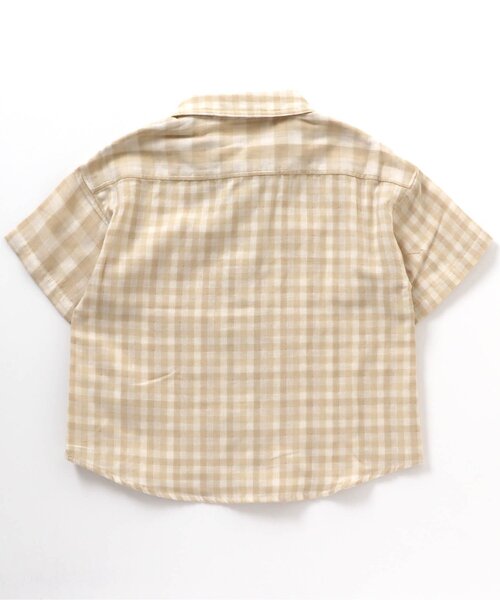 BREEZE（ブリーズ）の「クレイジーギンガムチェックシャツ（シャツ/ブラウス・キッズ・ブラック/ベージュ/グリーン・100/110/140/80/90/130/120）」の9枚目の写真