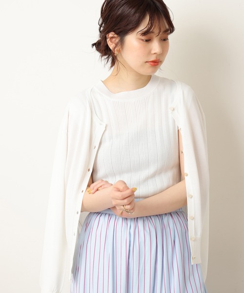 natural couture（ナチュラルクチュール）の「セット着用可/UV・接触冷感機能あり プチプラベーシックカーディガン（カーディガン/ボレロ・レディース・オフホワイト/ブラック/グリーン/ラベンダー/ピンク/その他1・FREE）」の2枚目の写真