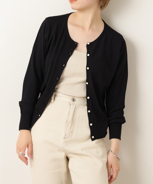 natural couture（ナチュラルクチュール）の「セット着用可/UV・接触冷感機能あり プチプラベーシックカーディガン（カーディガン/ボレロ・レディース・オフホワイト/ブラック/グリーン/ラベンダー/ピンク/その他1・FREE）」の11枚目の写真
