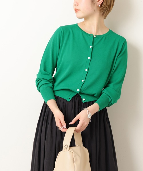 natural couture（ナチュラルクチュール）の「セット着用可/UV・接触冷感機能あり プチプラベーシックカーディガン（カーディガン/ボレロ・レディース・オフホワイト/ブラック/グリーン/ラベンダー/ピンク/その他1・FREE）」の8枚目の写真