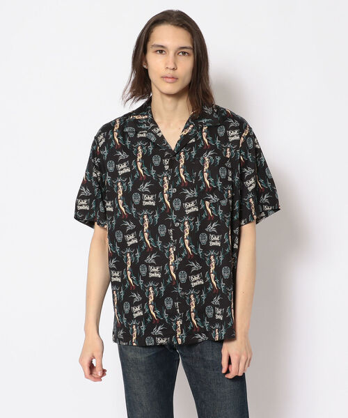 schott（ショット）の「Schott(ショット) ピンナップ スワロー ハワイアンシャツ（シャツ/ブラウス・メンズ・ブラック/ネイビー・MEDIUM/X-LARGE/LARGE/XX-LARGE）」の2枚目の写真