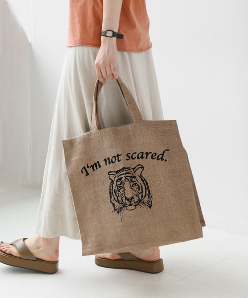 MAISON BENGAL（マイソンベンガル）の「《追加》別注【MAISON BENGAL 】 Jute print TOTE SPECIAL：トートバッグ（ショルダーバッグ・レディース・ベージュ/ベージュ系その他・FREE）」の2枚目の写真