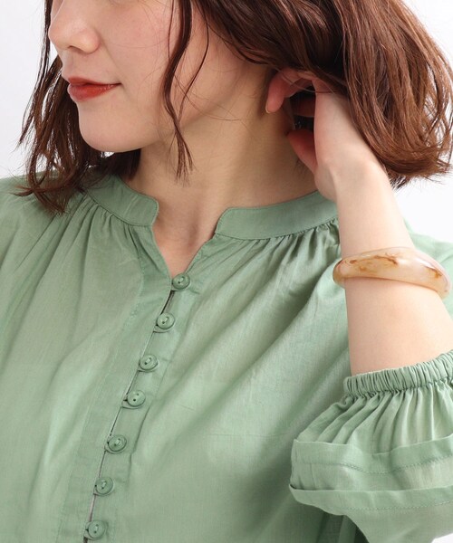 SHOO・LA・RUE（シューラルー）の「◆【INDIA】カフタンカラーワンピース（ワンピース・レディース・ブラック/イエロー/グリーン/ピンク系・00）」の8枚目の写真