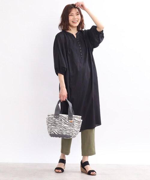 SHOO・LA・RUE（シューラルー）の「◆【INDIA】カフタンカラーワンピース（ワンピース・レディース・ブラック/イエロー/グリーン/ピンク系・00）」の14枚目の写真