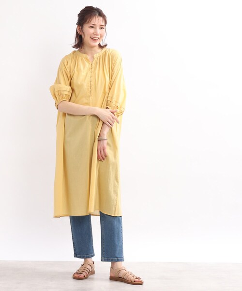 SHOO・LA・RUE（シューラルー）の「◆【INDIA】カフタンカラーワンピース（ワンピース・レディース・ブラック/イエロー/グリーン/ピンク系・00）」の20枚目の写真