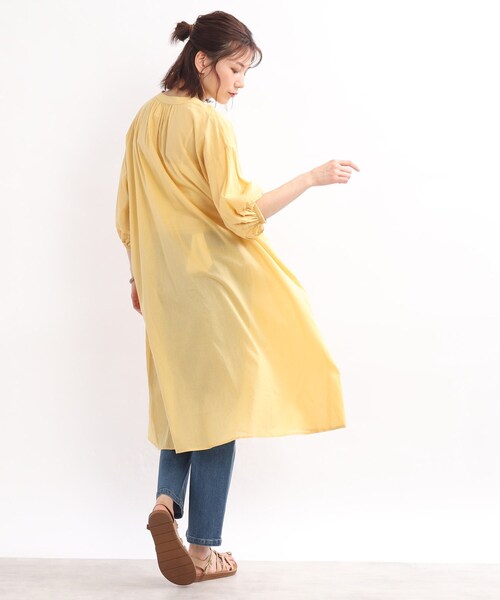 SHOO・LA・RUE（シューラルー）の「◆【INDIA】カフタンカラーワンピース（ワンピース・レディース・ブラック/イエロー/グリーン/ピンク系・00）」の22枚目の写真