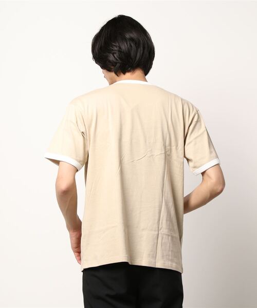 Lee(リー)の「リンガー半袖Tシャツ(Tシャツ/カットソー・メンズ・ホワイト/ベージュ/グレー・SMALL/LARGE/X-LARGE/MEDIUM)」の5枚目の写真