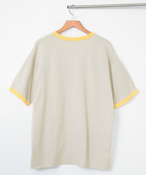 Lee(リー)の「リンガー半袖Tシャツ(Tシャツ/カットソー・メンズ・ホワイト/ベージュ/グレー・SMALL/LARGE/X-LARGE/MEDIUM)」の7枚目の写真