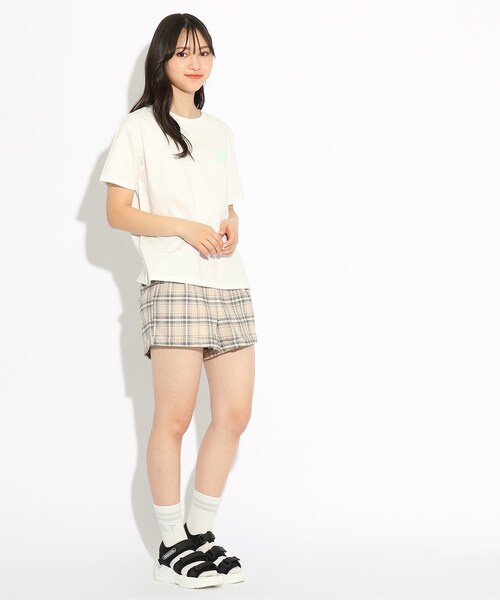 PINK-latte（ピンクラテ）の「◆【コットン100％/毛玉になりにくい】チケットプリントＴシャツ（Tシャツ/カットソー・キッズ・チャコールグレー/ライトブルー/アイボリー/ライトベージュ/レモンイエロー/ピンク系・15 /14/16）」の19枚目の写真