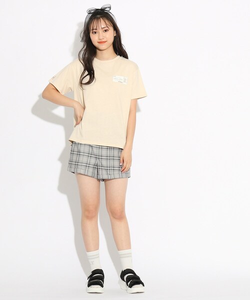 PINK-latte（ピンクラテ）の「◆【コットン100％/毛玉になりにくい】チケットプリントＴシャツ（Tシャツ/カットソー・キッズ・チャコールグレー/ライトブルー/アイボリー/ライトベージュ/レモンイエロー/ピンク系・15 /14/16）」の22枚目の写真