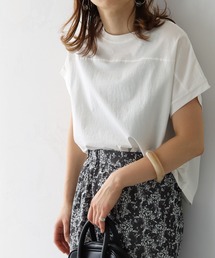 【shemoshelly】WEB限定 ドライタッチコットン100%前後2way切り替えTシャツ