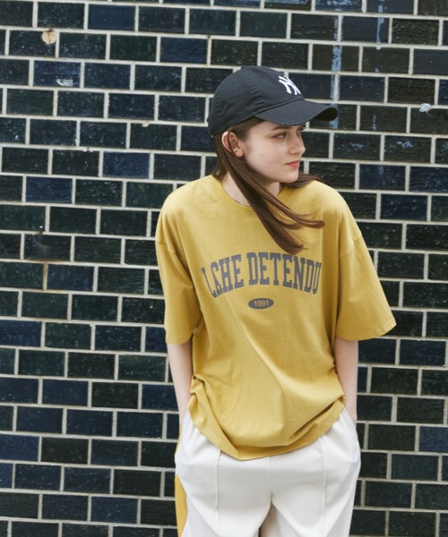 flaner（フラネ）の「Loose college logo tee/ルーズカレッジロゴTee（Tシャツ/カットソー・レディース・ネイビー/グレー/イエロー・MEDIUM/LARGE）」の20枚目の写真