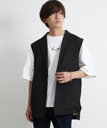 【MinoriTY】ジレ ロングジレ テーラードベスト ロングベスト ノースリーブ メンズ 秋服 