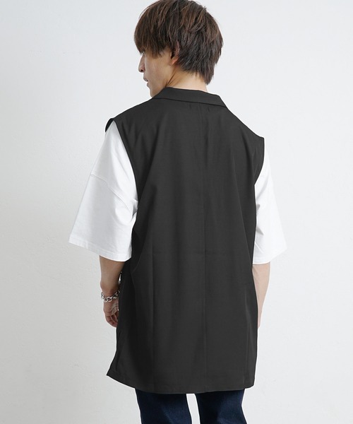 MinoriTY(マイノリティ)の「【MinoriTY】ジレ ロングジレ テーラードベスト ロングベスト ノースリーブ メンズ 秋服 (ベスト・メンズ・ブラック/ベージュ/グレー・M/L)」の5枚目の写真