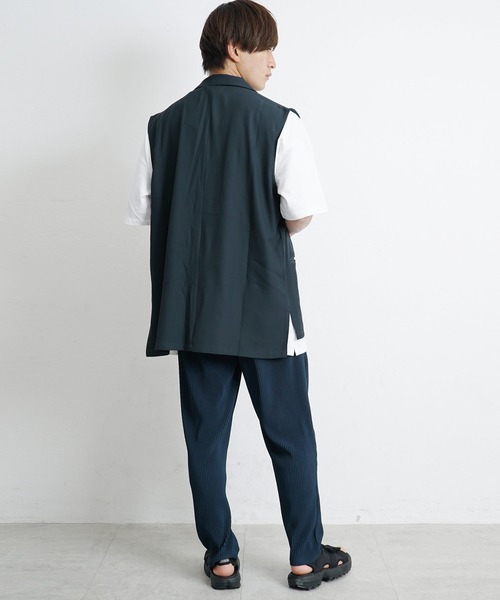 MinoriTY(マイノリティ)の「【MinoriTY】ジレ ロングジレ テーラードベスト ロングベスト ノースリーブ メンズ 秋服 (ベスト・メンズ・ブラック/ベージュ/グレー・M/L)」の6枚目の写真