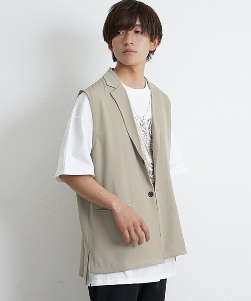MinoriTY(マイノリティ)の「【MinoriTY】ジレ ロングジレ テーラードベスト ロングベスト ノースリーブ メンズ 秋服 (ベスト・メンズ・ブラック/ベージュ/グレー・M/L)」の10枚目の写真