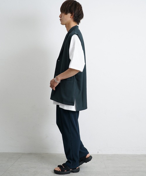 MinoriTY(マイノリティ)の「【MinoriTY】ジレ ロングジレ テーラードベスト ロングベスト ノースリーブ メンズ 秋服 (ベスト・メンズ・ブラック/ベージュ/グレー・M/L)」の11枚目の写真