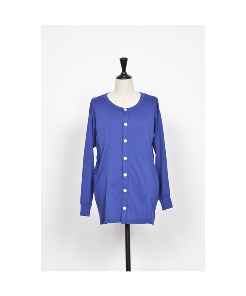 gomme（ゴム）の「ファインスムース　ウェーブカーディガン（スウェット・レディース・ブラック/ブルー・MEDIUM）」の14枚目の写真