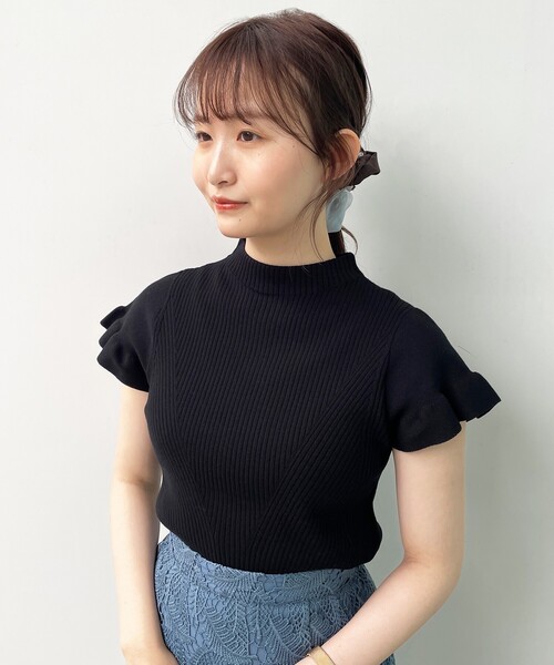 M'S GRACY グリーン フリルスリーブ ニット 40 M'S GRACY グリーン フリルスリーブ ニット 40 M'S GRACY