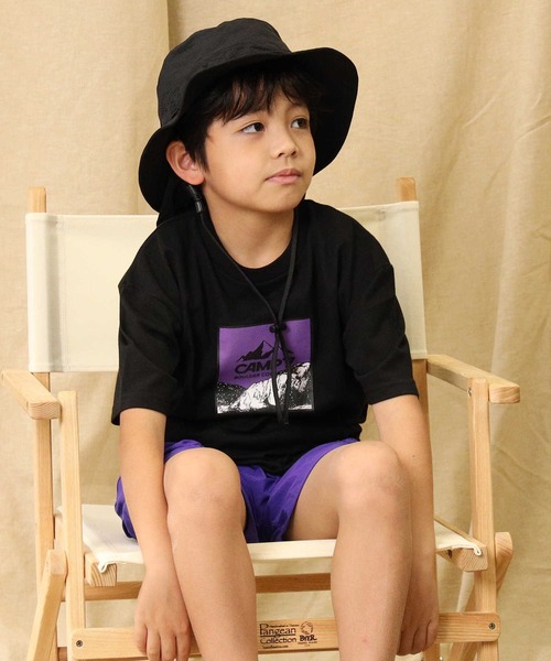 CAMP7(キャンプセブン)の「【CAMP7】ロゴプリントTシャツ(Tシャツ/カットソー・キッズ・ブラック/グリーン・120/130/105/140/150/160)」の2枚目の写真