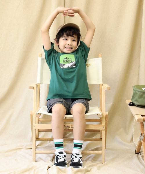CAMP7(キャンプセブン)の「【CAMP7】ロゴプリントTシャツ(Tシャツ/カットソー・キッズ・ブラック/グリーン・120/130/105/140/150/160)」の13枚目の写真