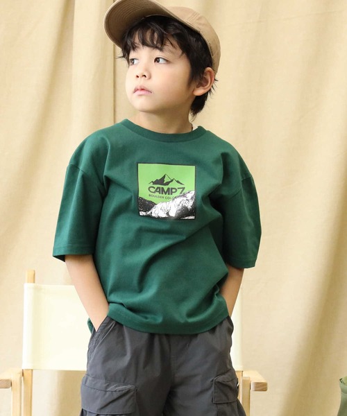 CAMP7(キャンプセブン)の「【CAMP7】ロゴプリントTシャツ(Tシャツ/カットソー・キッズ・ブラック/グリーン・120/130/105/140/150/160)」の12枚目の写真