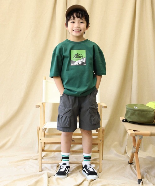 CAMP7(キャンプセブン)の「【CAMP7】ロゴプリントTシャツ(Tシャツ/カットソー・キッズ・ブラック/グリーン・120/130/105/140/150/160)」の11枚目の写真