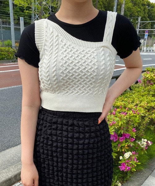 セール アシメデザインニットビスチェ ベスト Wc ダブル シー のファッション通販 Zozotown