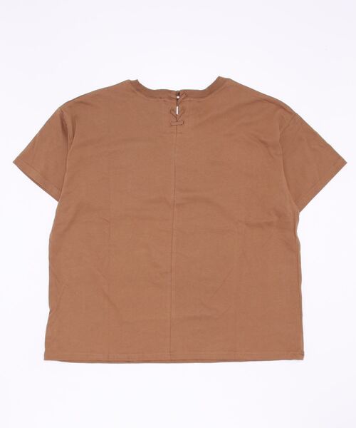 Samansa Mos2（サマンサ モスモス）の「後ろ編み上げロゴプリントTシャツ（Tシャツ/カットソー・レディース・グリーン/キャメル/チャコール/キナリ・ﾌﾘ-）」の5枚目の写真