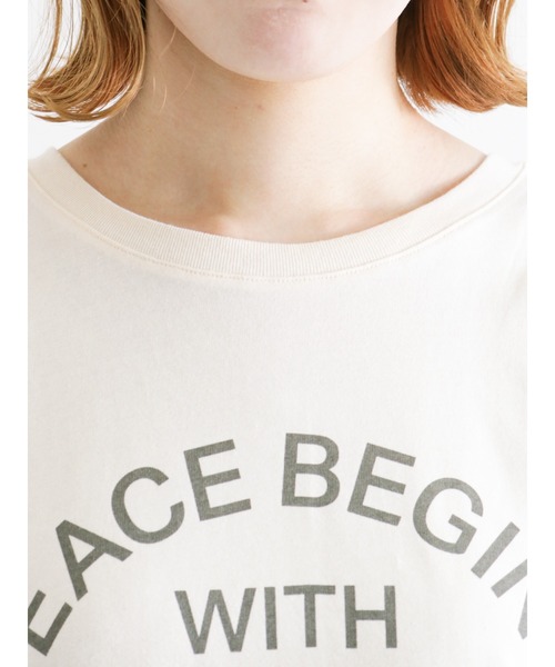 Samansa Mos2（サマンサ モスモス）の「後ろ編み上げロゴプリントTシャツ（Tシャツ/カットソー・レディース・グリーン/キャメル/チャコール/キナリ・ﾌﾘ-）」の21枚目の写真