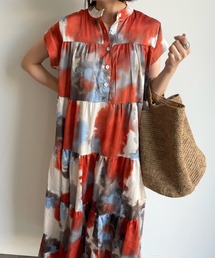 DouDou | フレンチスリーブプリントワンピース(ワンピース)