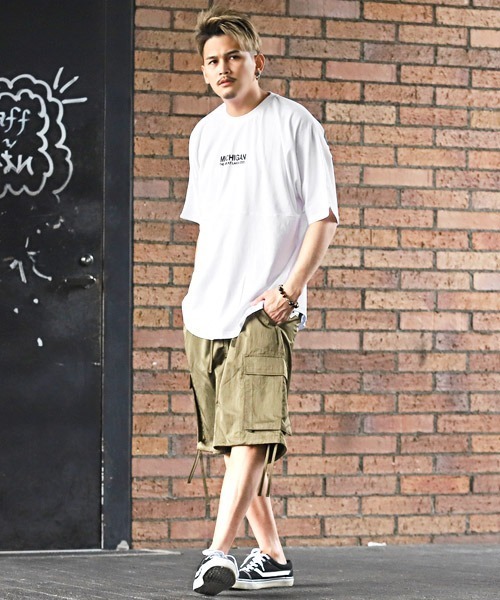 LUXSTYLE(ラグスタイル)の「発泡バックロゴプリントBIGTシャツ(Tシャツ/カットソー・メンズ・ブルー/ホワイト/杢グレー/ブラック×ホワイト/ブラック・L/M)」の19枚目の写真