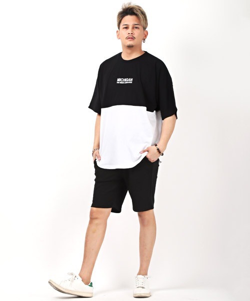LUXSTYLE(ラグスタイル)の「発泡バックロゴプリントBIGTシャツ(Tシャツ/カットソー・メンズ・ブルー/ホワイト/杢グレー/ブラック×ホワイト/ブラック・L/M)」の22枚目の写真