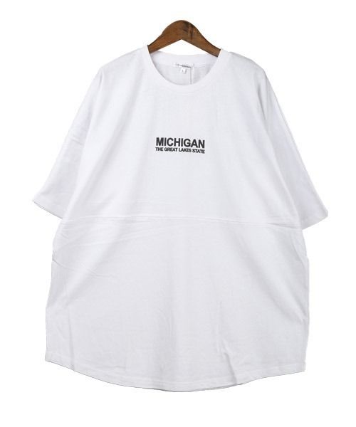 LUXSTYLE(ラグスタイル)の「発泡バックロゴプリントBIGTシャツ(Tシャツ/カットソー・メンズ・ブルー/ホワイト/杢グレー/ブラック×ホワイト/ブラック・L/M)」の12枚目の写真