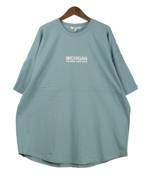 LUXSTYLE(ラグスタイル)の「発泡バックロゴプリントBIGTシャツ(Tシャツ/カットソー・メンズ・ブルー/ホワイト/杢グレー/ブラック×ホワイト/ブラック・L/M)」の7枚目の写真