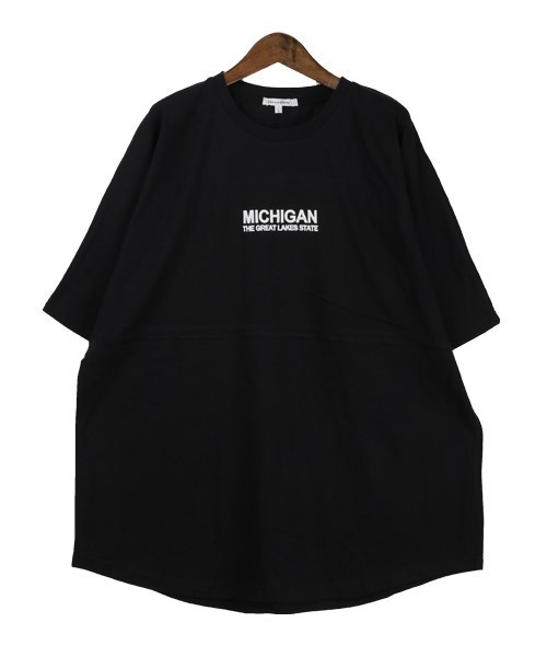 LUXSTYLE(ラグスタイル)の「発泡バックロゴプリントBIGTシャツ(Tシャツ/カットソー・メンズ・ブルー/ホワイト/杢グレー/ブラック×ホワイト/ブラック・L/M)」の10枚目の写真