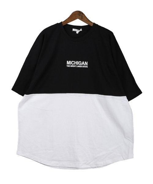 LUXSTYLE(ラグスタイル)の「発泡バックロゴプリントBIGTシャツ(Tシャツ/カットソー・メンズ・ブルー/ホワイト/杢グレー/ブラック×ホワイト/ブラック・L/M)」の17枚目の写真