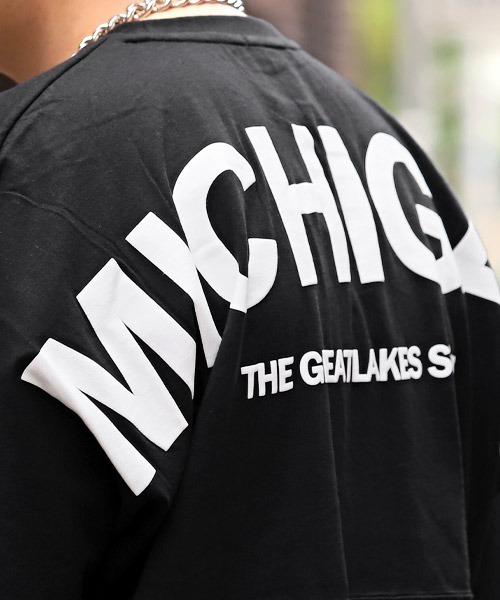LUXSTYLE(ラグスタイル)の「発泡バックロゴプリントBIGTシャツ(Tシャツ/カットソー・メンズ・ブルー/ホワイト/杢グレー/ブラック×ホワイト/ブラック・L/M)」の15枚目の写真